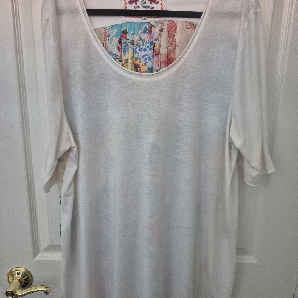 Johnny Was Cream Women's Tunic 2X